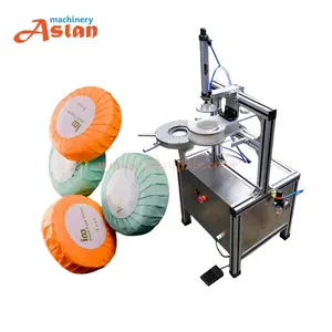 Best price blue bubble melt dissolve paper pleated wrapping machine manual round soap pleat wrapping machine