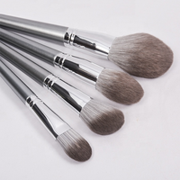 Ensemble de pinceaux de maquillage pour le visage en poils synthétiques de haute qualité avec manche en bois argenté professionnel, 14 pièces, échantillons gratuits, étiquette privée