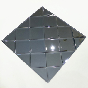 Carreaux de <span class=keywords><strong>miroir</strong></span> en verre gris <span class=keywords><strong>fumé</strong></span> à bords biseautés rectangulaires pour mur de fond de bar - Product Image 3
