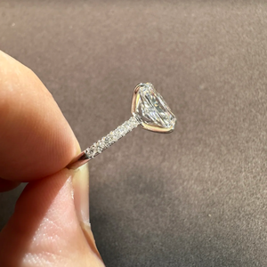IGI 5ct Radiant Cut 10 Karat Weißgold Lab Grown <span class=keywords><strong>Diamond</strong></span> Verlobung sring mit CVD HPHT <span class=keywords><strong>Diamond</strong></span> - Product Image 4