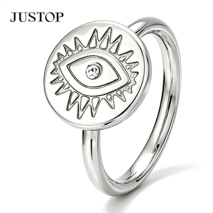 JUSTOP 925 Silver Cocktail <b>Ring</b> Modern Unisex Fashion Jewelry <b>Plain</b> Design Daily Wear Gift - Product Image 4