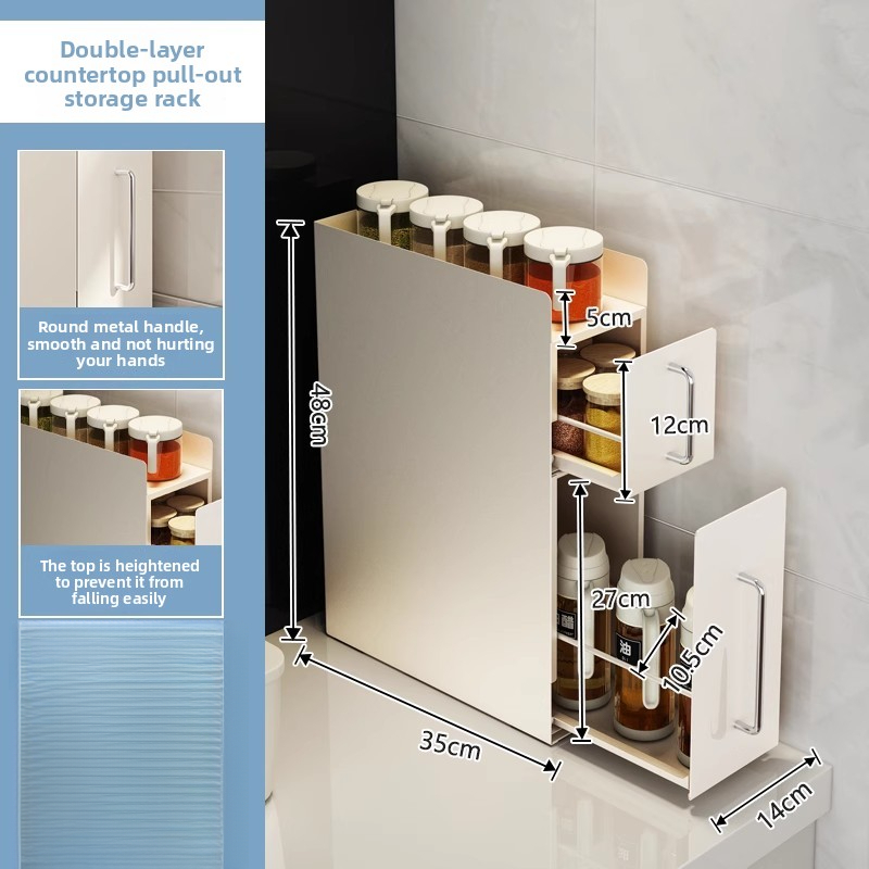 Estante extraíble para mesa de doble altura - Blanco