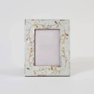 Cadre photo de luxe en marbre fait main avec incrustation de nacre, étanche, 7x5 pouces, imprimé UV, idéal pour la maison, le bureau et les étagères – Meilleure vente - Product Image 4