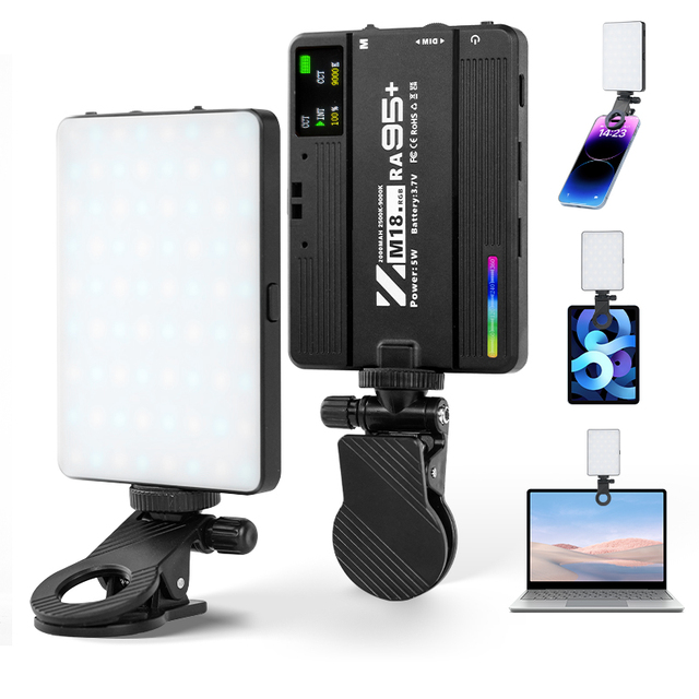 Hot M18 2000MAH Portable Pocket Size MINI RGB Full Color Fill Light LED Camera Light Led Lamp Ceiling Tube Light