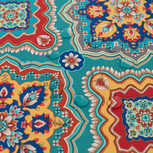 Mantel Tejido con Patrón Geométrico Verde Bohemio, Borlas Coloridas, Impermeable, Lavable, Duradero, para Catering Diario, Fiestas - Product Image 6