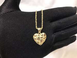 Hip Hop Benzersiz Tasarım Altın Parçası Elmas Kesim Kalp Şeklinde Charm Kolye Kadınlar/Erkekler İçin Takı - Product Image 3