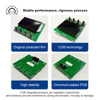 شاشة LCD مخصصة OEM ODM مع إضاءة خلفية زرقاء وخضراء من نوع VA HTN، وحدة عرض LCD مجزأة مع شريحة مدمجة للعاكسات