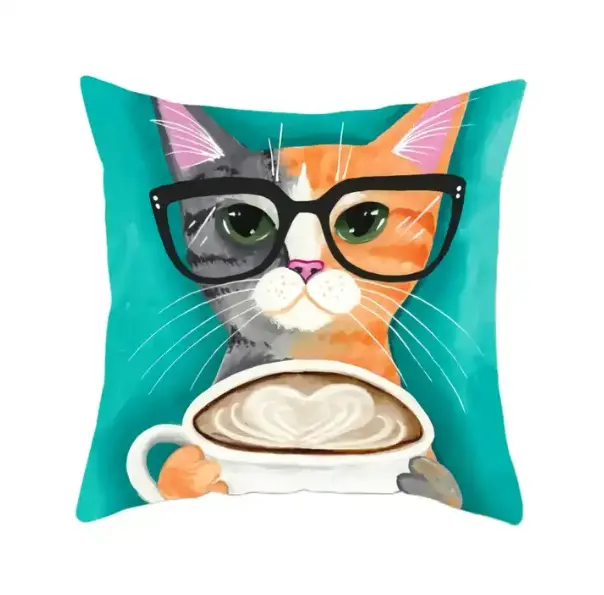 Moda Halloween Cartoon Cat Pillow Cover Personalizado Thanksgiving Almofada De Pelúcia Curta Home Decor Sofá Jogue Fronha Macia