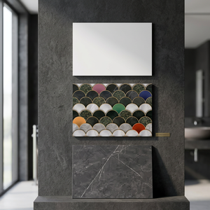 Carrelage mural en céramique effet marbre blanc de Carrare 300x450mm, carrelage numérique design 30x45cm pour maison, carrelage mural effet miroir - Product Image 2