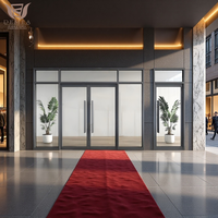 Porte tournante commerciale DEMEA | Conception certifiée de charge de vent pour les halls de bureau de grande hauteur Verre en aluminium de taille personnalisée étanche