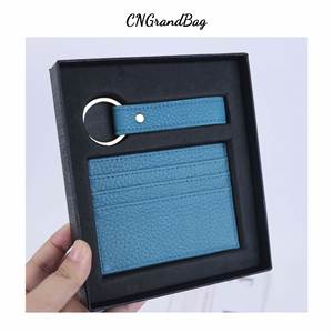 Business Credit ID Card Holder PU Leather Key Ring <b>Gift</b> Box Set Customized Color Logo Handmade Personalized Birthday <b>Gift</b> Card - Product Image 3