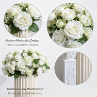 Centre de table en fleurs artificielles en plastique, réaliste, pour mariage, chemin de table fait main, taille personnalisable, décoration pour événement de remise de diplôme