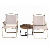 Prix d'usine Camping en plein air pliable en bois comme des chaises de table de pique-nique en tissu métallique imperméable
