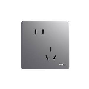 Panel de Interruptor y Enchufe Delixi 290 Gris, Tipo 86, Ultrafino, de un Solo Control, 16A, para Aire Acondicionado, Enchufes Domésticos - Product Image 1
