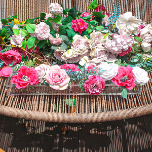 Acrylic Flower Box 24-Hole Rectangle Transparent Wedding <b>Table</b> Decor <b>Party</b> Centerpiece - Product Image 3