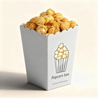 Boîte en papier kraft avec logo imprimé personnalisé Boîte pop-corn jetable de qualité alimentaire Collations recyclables Mini croustilles Conteneur à emporter