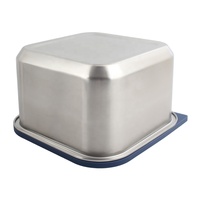 Boîte de conservation alimentaire en acier inoxydable, rectangulaire, taille M, couvercle hermétique en plastique, à un seul niveau, empilable, boîte à lunch