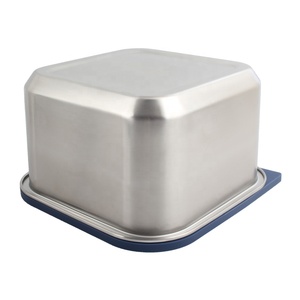 Boîte de conservation alimentaire en acier inoxydable, rectangulaire, taille M, couvercle hermétique en plastique, à un seul niveau, empilable, boîte à lunch - Product Image 6