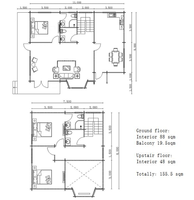 Villas de luxe, designs de maisons en bois, autres maisons préfabriquées, grande maison à deux étages, villas à 3 chambres