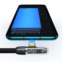 USAMS kabel pengisi daya ponsel, baru 100W disesuaikan kepang Data Tipe C ke tipe-c pengisian cepat kabel Usb C PD 100W