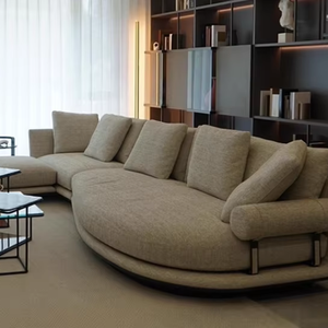 Ensemble de Canapés de Luxe Moderne avec Tables Basses à Tête de Lit en <span class=keywords><strong>Cuir</strong></span> Véritable Mobilier de Salon pour Appartement Hôtel Chambre à Coucher Salle à Manger - Product Image 4