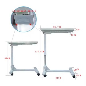 Medical Adjustable Over Bed Dining Table Movable Hospital Furniture in ABS for Surgery <strong>Patients</strong> - Product Image 3