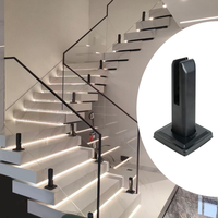 Pince latérale moderne en acier inoxydable avec coussinet en caoutchouc pour balustrade en verre de balcon, terrasse et escalier, installation DIY