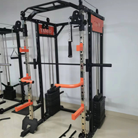 Machine Smith multifonctionnelle tout-en-un pour la maison, avec système de croisement de câbles, rack à squats et entraîneur complet avec pile de poids