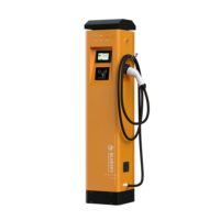 Chargeur EV DC vertical à double pistolet, aspect moderne, double écran LCD, indicateur de statut lumineux, unité de charge commerciale anti-poussière