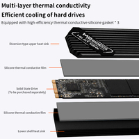 TISHRIC-Radiateur SSD M2 M.2 2280 NVME, dissipateur thermique, dissipateur thermique en aluminium avec coussin thermique pour M2 2280 SSD