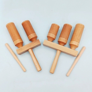 Venta al por mayor: Agogo Guiro de madera acanalado de 2 y 3 tonos con mazo de madera, instrumento de percusión Orff para niños, para raspar con múltiples timbres - Product Image 3