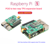 Mcuzone Kit MPDTPU papan pengembangan antarmuka ganda untuk Raspberry Pi 5 papan Kit TPU tepi karang Google dua arah