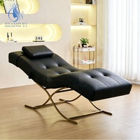Table de massage en cuir PU pour salon, lit esthétique incurvé pour tatouage, soins du visage et cils