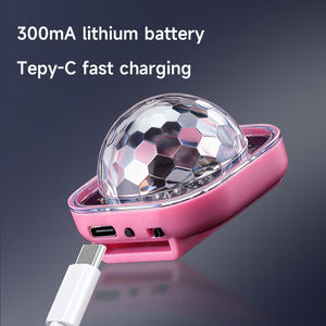 Bracelet <span class=keywords><strong>LED</strong></span> rechargeable par USB, lumière de boule disco avec ventouse, contrôle sonore, mini lumière de scène pour fête, voiture, karaoké, décoration pour enfants - Product Image 5