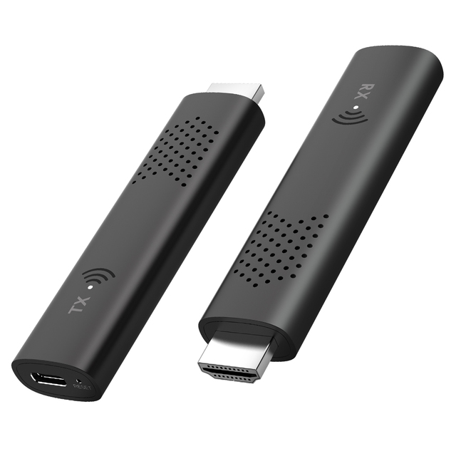 Plug Play Portable 2.4G/5G Streaming Wireless HD-MI Transmitter and Receiver Extender Video to Monitor/TV From PC/Laptop/Camera