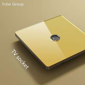 แผงกระจกคริสตัล แผงสัมผัส 10A ช่องเสียบทีวี + ช่องเสียบข้อมูล 2 ช่อง + ช่องเสียบคอมพิวเตอร์ - Product Image 3