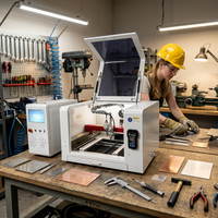 Solution d'économie d'argent grâce à l'air comprimé, machine de découpe laser à fibre miniature 1200W pour l'acier inoxydable fin de moins de 1,5 mm