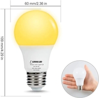 Ampoule LED LOHAS populaire 9W A19 1800-2000K, lumière jaune ambre, économie d'énergie, aide au sommeil, pour chambre à coucher, salle de bain, couloir