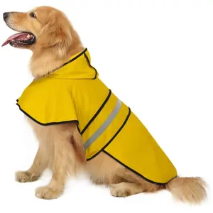 Hot Selling Dog Raincoat Pet Fabricantes Roupas para cães com capuz para Pet Vestuário para cão grande Alaska Golden Retriever Poncho Coats