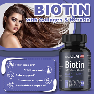 Cápsulas de Biotina OEM 10000mcg - Alta Potencia para el Crecimiento del Cabello, Salud de la Piel y Fortalecimiento de las Uñas - Suplemento de Marca Privada - Product Image 2
