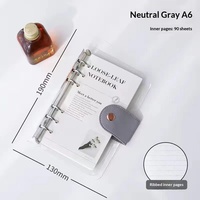 Recharge de carnet B5 détachable, couverture transparente en PVC simple, esthétique soignée, cadeau pour étudiant, reliure à 6 trous, 80 feuilles