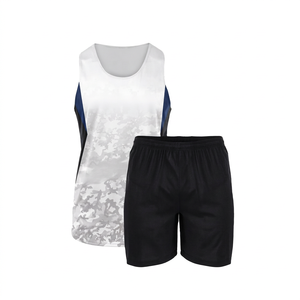 Men Custom Made Spring Running Uniforms Sports Track Field Breathable Printed tank Top with Shorts Sublimated Designs - Product Image 1