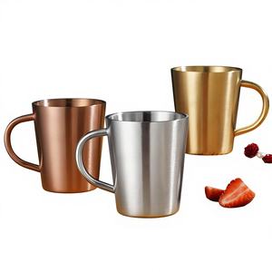 Atlas Custom Logo Luxury Travel Coffee Cup Handle Reusable <b>Double</b> <b>Wall</b> Stainless Steel 300ml Office Use - Product Image 1