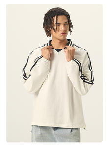 Suéter Unisex <span class=keywords><strong>de</strong></span> Algodón Relajado para Otoño, 380g, <span class=keywords><strong>Cuello</strong></span> Alto, Manga Larga, Color en Contraste, para Oficina y Uso Diario, Impresión Digital - Product Image 5