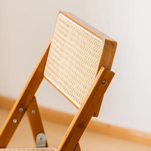 Modern Restaurant Folding <b>Chair</b> with <b>Bamboo</b> and Vine Bark Backrest Lightweight Durable Commercial Dining Furniture - Product Image 6