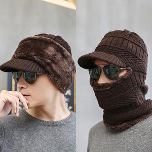 Casquettes <span class=keywords><strong>Ninja</strong></span> thermiques à bords pour adultes Bonnet en tricot Masques de ski Cache-cou avec oreilles Couvre Hommes Chapeaux d'hiver Cagoule - Product Image 4