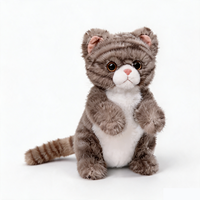 Boneka Kucing Pendek Berbulu Lembut Lucu dan Menyerupai Asli, Warna Oranye Tabby, Dekorasi Meja, Hadiah Ulang Tahun dengan Isian Kapas PP