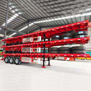 Semirremolque de Plataforma Plana de Acero de 3 Ejes y 40 Pies Personalizado, Capacidad de Carga Máxima de 1-2 Toneladas, para Transporte de Contenedores - Product Image 1