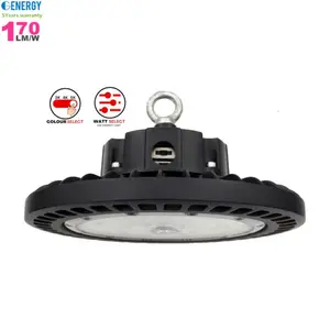 CE SAA ETL DLC garansi 7 tahun 110V 230V 277V 347V 100w 150w 200w pilih dan warna pilih UFO High Bay lampu led