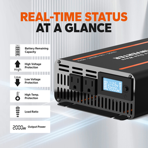 Tariffa libera USA Stock livime 1000 <span class=keywords><strong>Watt</strong></span> 12V 2KW onda sinusoidale pura Inverter per Off Grid RV casa energia solare di accumulo di energia - Product Image 4